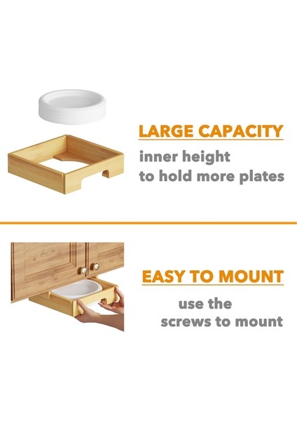 9/10-Inç Bambu Kağıt Tabak Dağıtıcısı - Mutfak Dolapları Için Dolap Altı ve Tezgah Üstü Tutucu Tabaklar Için Evrensel C (Yurt Dışından) fırsatları