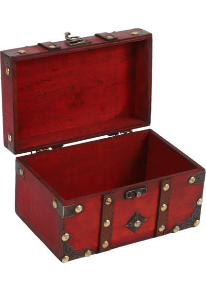 Retro Hazine Sandığı Eski Ahşap Saklama Kutusu Antika Tarzı Takı Organizatör Mücevher Kutusu Biblo Kutusu Küçük (Yurt Dışından) fırsatları