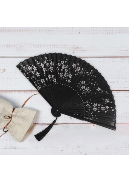 Büyüleyici Zarif Modern Kadın El Yapımı Bambu Ipek 8.27 Inç (21 Cm) Katlanır Cep Çanta El Fanı, Katlanabilir Şeffaf Holding Boyalı Fan, Ipek Torbalar/sarma Ile. (Yurt Dışından) modelleri