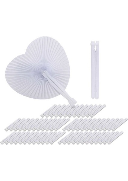 60 Adet Fan Beyaz Kağıt Yuvarlak Kalp Deco Dekorasyon Düğün Parti Hediyesi Misafirler Için Yıldönümü Düğün Bapteme Dıy Parti (Yurt Dışından)