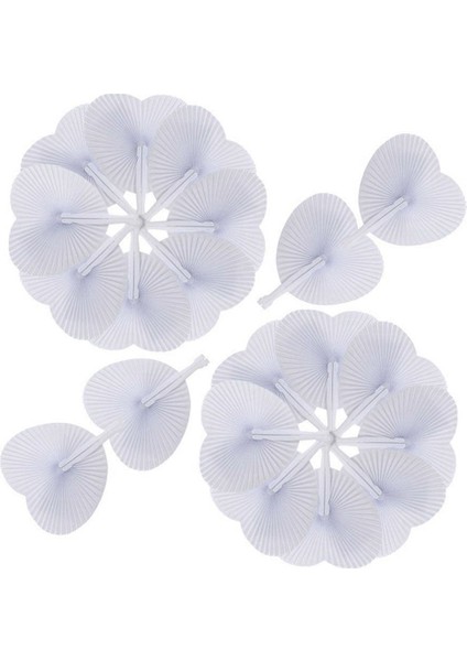 60 Adet Fan Beyaz Kağıt Yuvarlak Kalp Deco Dekorasyon Düğün Parti Hediyesi Misafirler Için Yıldönümü Düğün Bapteme Dıy Parti (Yurt Dışından) fırsatları