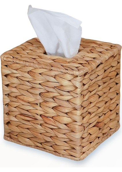 Su Sümbülü El Dokuma Mendil Kutusu Kapağı, El Yapımı Hasır Peçete Kutusu Tutucu, Masa ve Banyoda Rustik Dekoratif (Yurt Dışından)