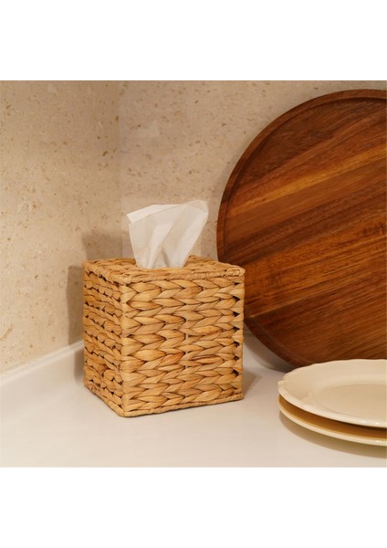 Su Sümbülü El Dokuma Mendil Kutusu Kapağı, El Yapımı Hasır Peçete Kutusu Tutucu, Masa ve Banyoda Rustik Dekoratif (Yurt Dışından) fiyatları