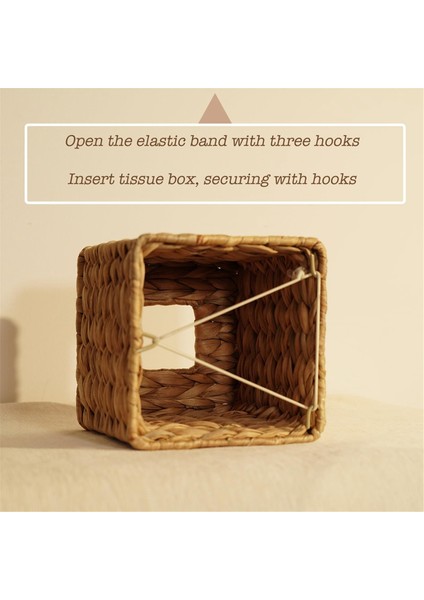 Su Sümbülü El Dokuma Mendil Kutusu Kapağı, El Yapımı Hasır Peçete Kutusu Tutucu, Masa ve Banyoda Rustik Dekoratif (Yurt Dışından) modelleri