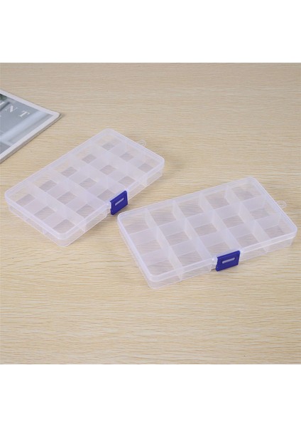 Plastik Organizatör Kutusu, Takı Mücadele Için 2 Paket Şeffaf Boncuk Organizatör Küpe Craft Boncuk (15 Izgaralar) (Yurt Dışından)
