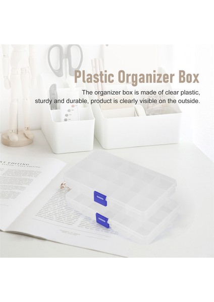 Plastik Organizatör Kutusu, Takı Mücadele Için 2 Paket Şeffaf Boncuk Organizatör Küpe Craft Boncuk (15 Izgaralar) (Yurt Dışından) indirimleri