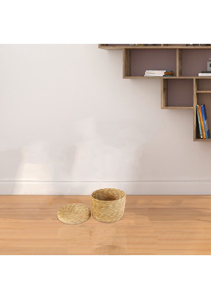 Buğday Samanı Dokuma Depolama Sepeti Depolama Sepeti Yenilikçi Sepet Rustik Doğal Kahverengi Kaplama Depolama Dekoratif Sepet (Büyük) (Yurt Dışından) modelleri