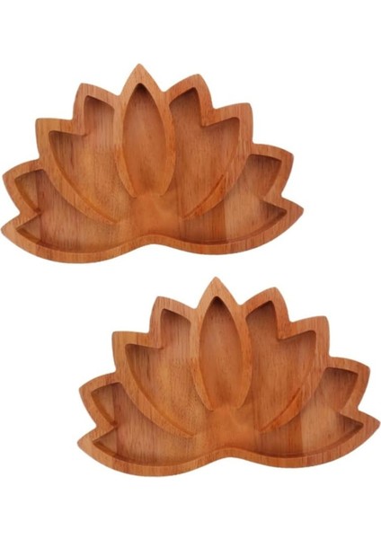 Adet Ahşap Lotus Şeklinde Kristal Sergileme Tepsisi Retro Mücevher Esansiyel Yağı Kristal Saklama Tepsisi (Yurt Dışından)