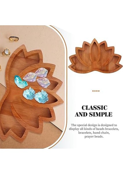 Adet Ahşap Lotus Şeklinde Kristal Sergileme Tepsisi Retro Mücevher Esansiyel Yağı Kristal Saklama Tepsisi (Yurt Dışından) modelleri