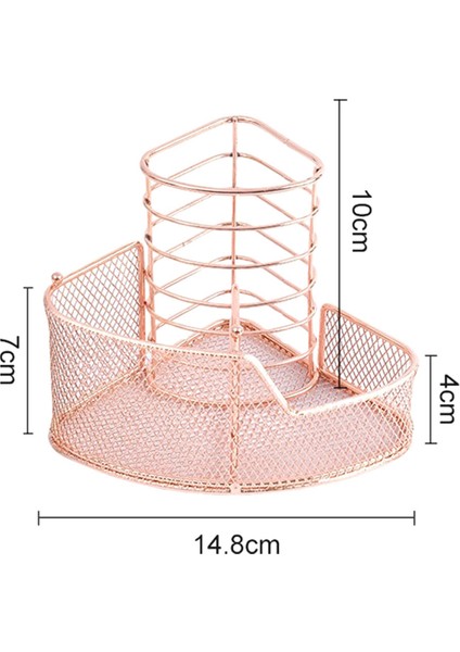 Zarif Örgü Kalemlik Üçgen Şekilli Metal Kırtasiye Depolama Tutucu 3 Bölmeli Masaüstü Ofis Depolama Tutucu A (Yurt Dışından) modelleri