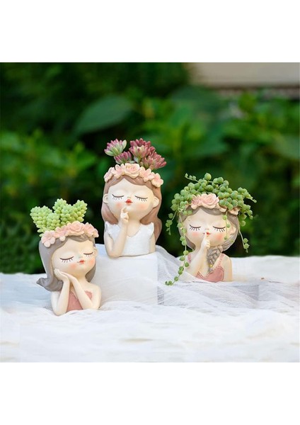 Küçük Peri Sukulent Bitki Saksısı Seti Drenaj Deliği 4 Inç Iç Mekan Kaktüs Saksısı Benzersiz Sevimli Çiçek Vazoları Dekor A (Yurt Dışından) modelleri