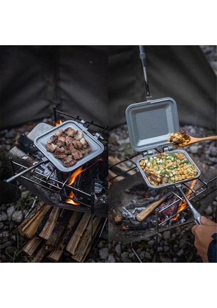 Açık Hava Sandviç Pişirme Tepsisi Çift Taraflı Sandviç Pişirme Makinesi Çok Işlevli Kamp Piknik Kahvaltı Kelepçe Tepsisi (Yurt Dışından) fırsatları