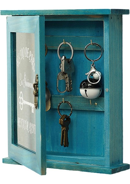 Ahşap Anahtar Kutusu, Retro, Duvar, Manyetik Kapılı Anahtar Dolabı, 6 Kancalı Dayanıklı Masif Ahşap Depolama-B (Yurt Dışından)