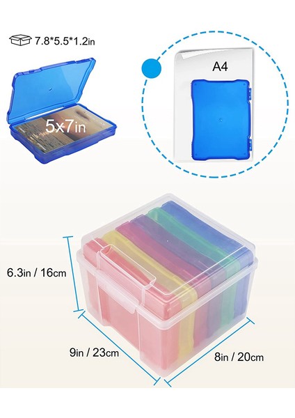 5x7 Inç Fotoğraf Saklama Kutusu Fotoğraf Organizatör Resim Saklama Kapları Çok Renkli Plastik Fotoğraf Zanaat Kaleci Çantası (Yurt Dışından) fiyatları