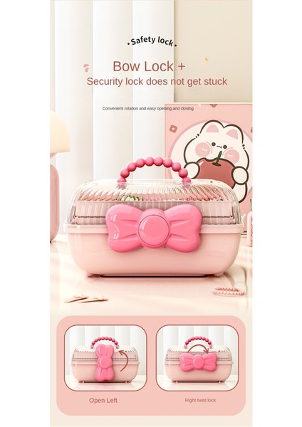 Çocuk Saç Aksesuarları Için Saklama Kutuları Kolyeler Saç Bantları Saç Tokaları ve Fiyonklar Katlanabilir Masaüstü Toz Geçirmez Depolama-A (Yurt Dışından) fırsatları