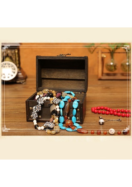 Şık Ahşap Korsan Mücevher Saklama Kutusu Kasa Tutucu Vintage Hazine Sandığı Ahşap Organizatör Büyük (Yurt Dışından) fırsatları