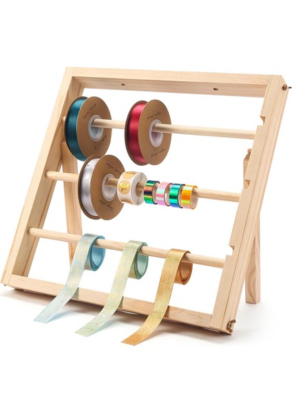 Kurdele Depolama Rafı - El Sanatları Örgü Kurdele ve Washi Bant Sanat ve El Sanatları Malzemeleri Için Ahşap Kurdele Makarası Tutucu (Yurt Dışından) fiyatları