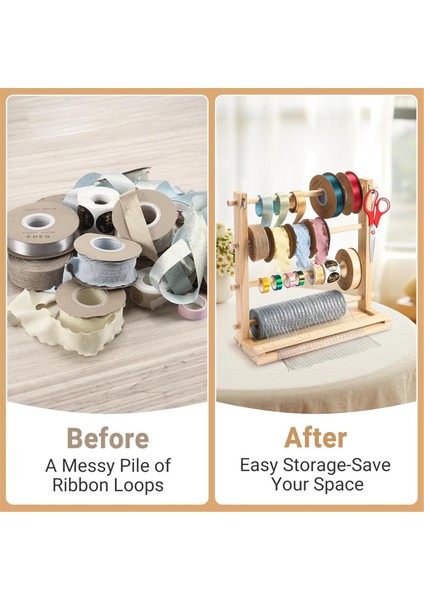 Kurdele Depolama Rafı - El Sanatları Örgü Kurdele ve Washi Bant Sanat ve El Sanatları Malzemeleri Için Ahşap Kurdele Makarası Tutucu (Yurt Dışından) indirimleri