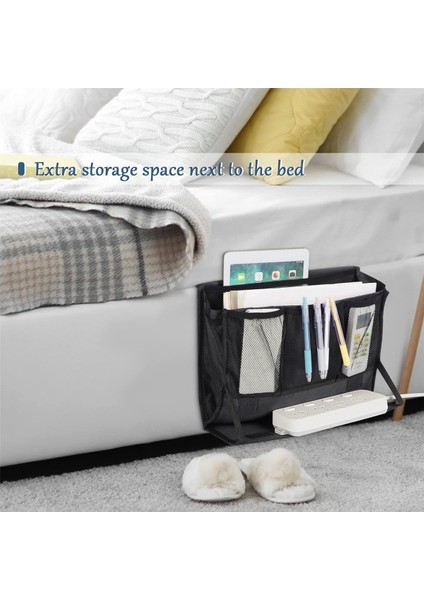 Yatak Başı Depolama Düzenleyicisi Güç Şeridi Tutucu ve Ayarlanabilir Askılar ile Yatak Askı Çantası Ev Ranza Yurt Kanepe (Yurt Dışından) modelleri