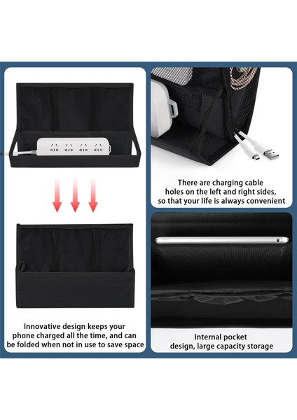 Yatak Başı Depolama Düzenleyicisi Güç Şeridi Tutucu ve Ayarlanabilir Askılar ile Yatak Askı Çantası Ev Ranza Yurt Kanepe (Yurt Dışından) fırsatları