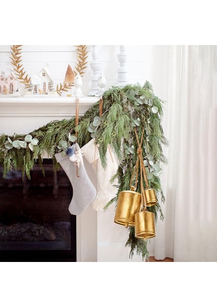 Noel Çanları Rustik Noel Dekoru Vintage Stil Pirinç Şık Eskitme Dekorasyonlar 3'lü Set (Yurt Dışından) modelleri
