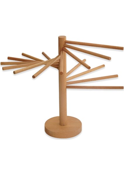 Makarna Kurutma Rafı, Ahşap Makarna Kurutma Rafı, Katlanabilir Spagetti Erişte Kurutma Makinesi, 16 Askı Çubuğuna Sahip Makarna Askı Rafı (Yurt Dışından)