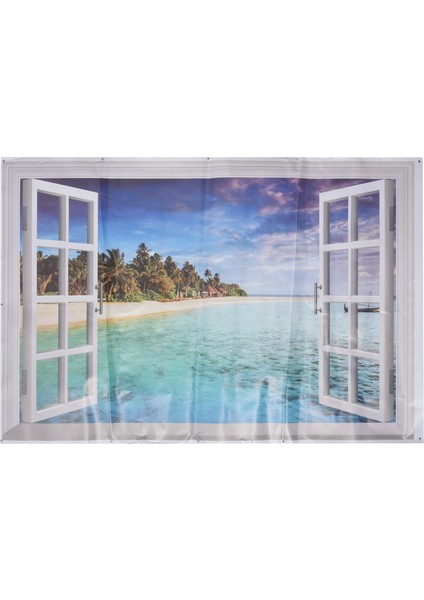 3D Okyanus Doğa Deniz Manzaralı Duvar Pencere Ev Dekor Etiket Odası Resim Poster Sanatı (Yurt Dışından)