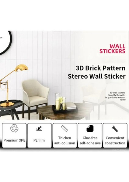 20 Adet 3D Duvar Çıkartmaları Tuğla Kendinden Yapışkanlı Duvar Kağıdı Panelleri Ev Dekoru Sticker, 35X35CM, C (Yurt Dışından) fiyatları