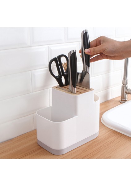 Çok Fonksiyonlu Çatal Bıçak Takımı Süzgeç ve Organizatör Bıçak Tutucu Mutfak Eşyaları Tutucu Caddy Tezgah Çubuklarını Kaşık (Yurt Dışından) fırsatları