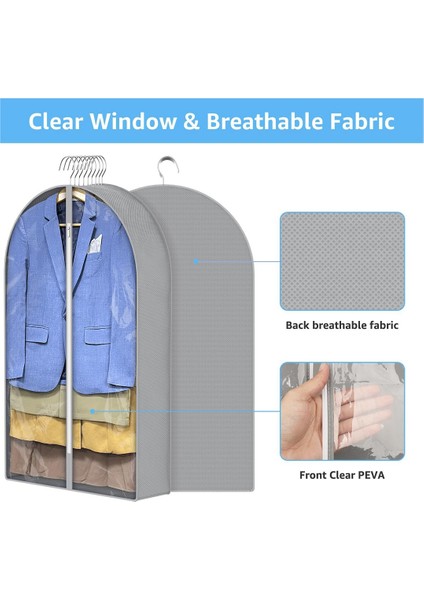 4 Adet 40 Inç Giysi Çantası, 6,5 Inç Körüklü, Güve Geçirmez Giysi Çantaları, Saklama Asma, Giysi Çantası (Yurt Dışından) indirimleri