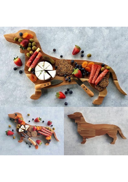 15.7 Inç Dachshund Köpek Yemek Tabağı Peynir Tahtası Kesme Şarküteri Tahtası Sevimli Noel Yemeği (Yurt Dışından) indirimleri