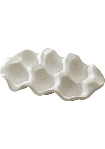 Yumurta Tepsisi Mücevher Yüzük Kolye Küpe Depolama Sergileme Plaka Değer Seramik Süsler Pozlama Iyi Şeyler Izgara Beyaz (Yurt Dışından)