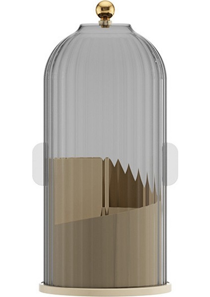 Makyaj Fırçası Tutucu Düzenleyici + Kapak, 360 Dönen Şeffaf Toz Geçirmez Makyaj Fırçaları Düzenleyici Vanity Masaüstü Banyo A (Yurt Dışından)