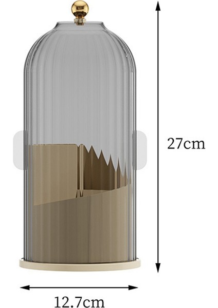 Makyaj Fırçası Tutucu Düzenleyici + Kapak, 360 Dönen Şeffaf Toz Geçirmez Makyaj Fırçaları Düzenleyici Vanity Masaüstü Banyo A (Yurt Dışından) modelleri