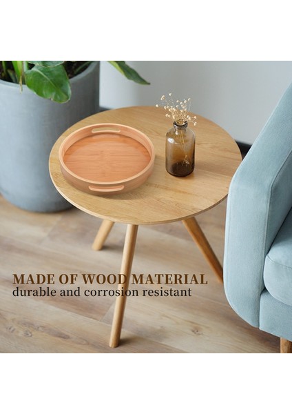 Yuvarlak Servis Bambu Ahşap Tepsi Yemek Tepsileri Çay I Kahvaltı Gıda Konteyner Kolu Depolama Tepsisi 1 (Yurt Dışından) modelleri