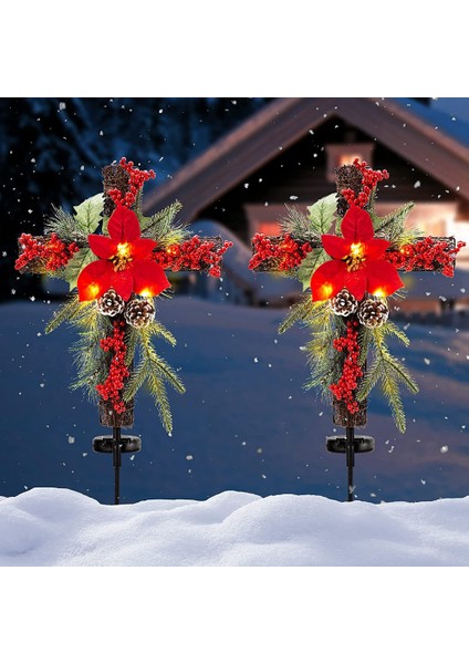 Noel Haç Kazığı, Güneş Enerjili Peri Işıkları, Metal Haç, Doğal Rattan, Kırmızı Atatürk Çiçeği ve Meyveler (Yurt Dışından) modelleri