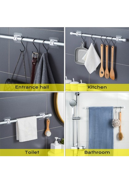 10 Adet Kanca Perde Çubuğu Için Çivi Olmadan Perde Çubuk Braketleri Hiçbir Sondaj Kendinden Yapışkanlı Sabit Klip Perde Braketi (Yurt Dışından) indirimleri