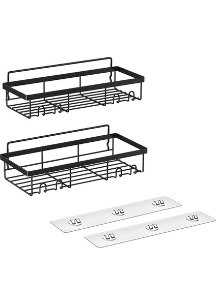 Duş Caddy Raf Organizatör Rafı (2 Paket), Kancalı Banyo Aksesuarları Sepet Rafları, Duvara Monte Duş Depolama (Yurt Dışından)