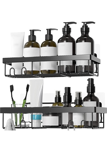 Duş Caddy Raf Organizatör Rafı (2 Paket), Kancalı Banyo Aksesuarları Sepet Rafları, Duvara Monte Duş Depolama (Yurt Dışından) fiyatları