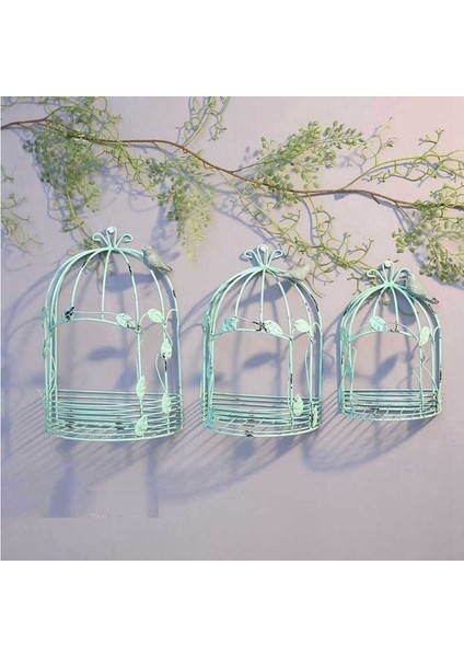 Vintage Ülke Duvar Asılı Tel Demir Yarım Kuş Kafesi Saksı Bahçe Dekorasyon Retro Kuş Kafesi Depolama Rafı Pot A (Yurt Dışından) fiyatları