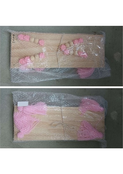 Ahşap Duvar Rafı Asılı Püskül Çocuk Bebek Iskandinav Tarzı Duvar Çerçevesi Pembe (Yurt Dışından)