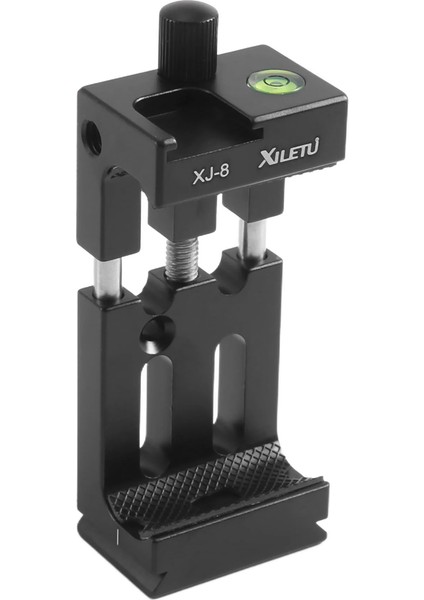 Xıletu Xj-8 Tripod Başlığı Braketi Cep Telefonu Tutucu Klipsi Telefon El Feneri Mikrofonu Su Terazisi ve Soğuk Ayakkabı Montajı Siyah (Yurt Dışından)
