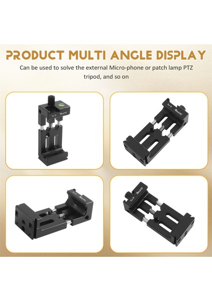 Xıletu Xj-8 Tripod Başlığı Braketi Cep Telefonu Tutucu Klipsi Telefon El Feneri Mikrofonu Su Terazisi ve Soğuk Ayakkabı Montajı Siyah (Yurt Dışından) indirimleri