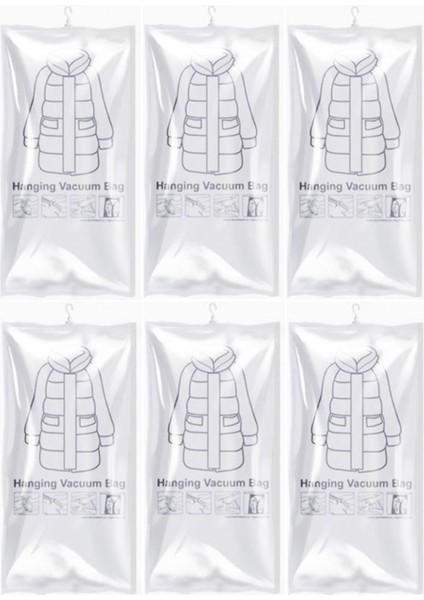 Adet Asılı Vakumlu Saklama Torbaları Giysi Için Vakum Alanı Koruyucu Çantalar Askı Kancası ile (Yurt Dışından) fiyatları