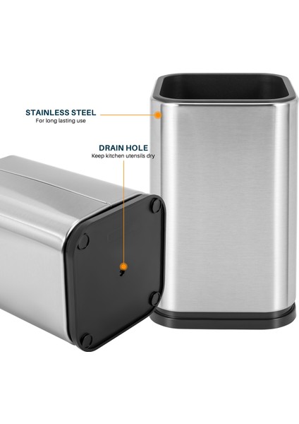 Paslanmaz Çelik Mutfak Eşyası Tutucu, Mutfak Çatal Bıçak Saklama, Gereçler Organizatör, Modern Dikdörtgen Tasarım, 17X11CM (Yurt Dışından) indirimleri