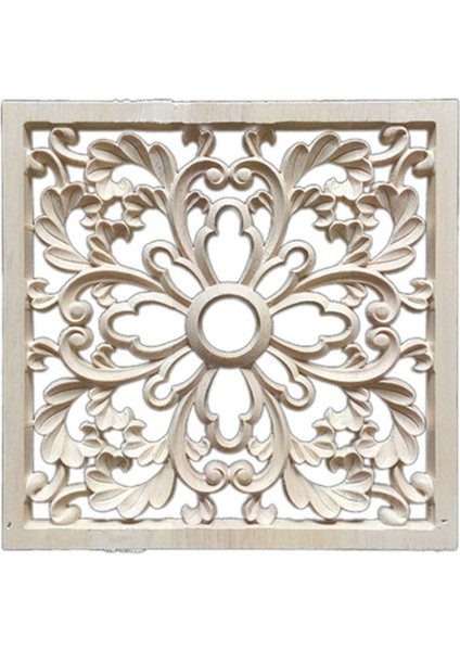 1x Kauçuk Ahşap Oyma Çiçek Çıkartması Zanaat Onlay Aplike Mobilya Dıy Dekor #f:20*20 cm (Yurt Dışından)