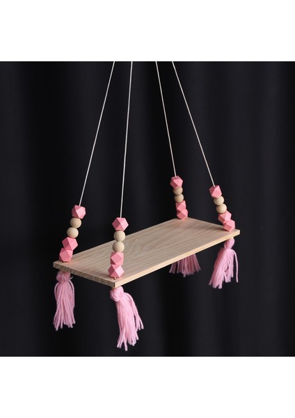 Ahşap Duvar Rafı Asılı Püskül Çocuk Bebek Iskandinav Tarzı Duvar Çerçevesi Pembe (Yurt Dışından) modelleri