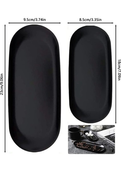 Oval Saklama Tepsisi Ürün Tepsisi Oval Kozmetik Tepsileri Mumlar Tepsi Siyah Servis Tepsileri Büfe Tabağı Ev Dekorasyonu Için (Yurt Dışından) modelleri