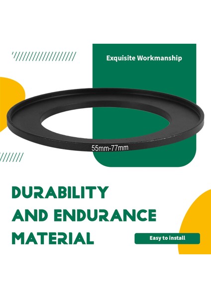 Metal 55MM-77MM Kamera Adım Yükseltici Filtre Halkası Adaptörü 55-77 (Yurt Dışından) indirimleri