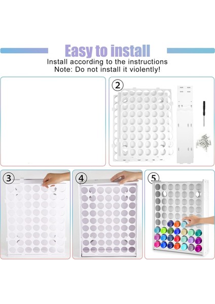 Boya Düzenleyici, 63 Delikli Akrilik Boya Düzenleyici El Sanatları Boya Depolama El Sanatları Boya Tutucu Dikey Boya Raf Standı (Yurt Dışından) indirimleri